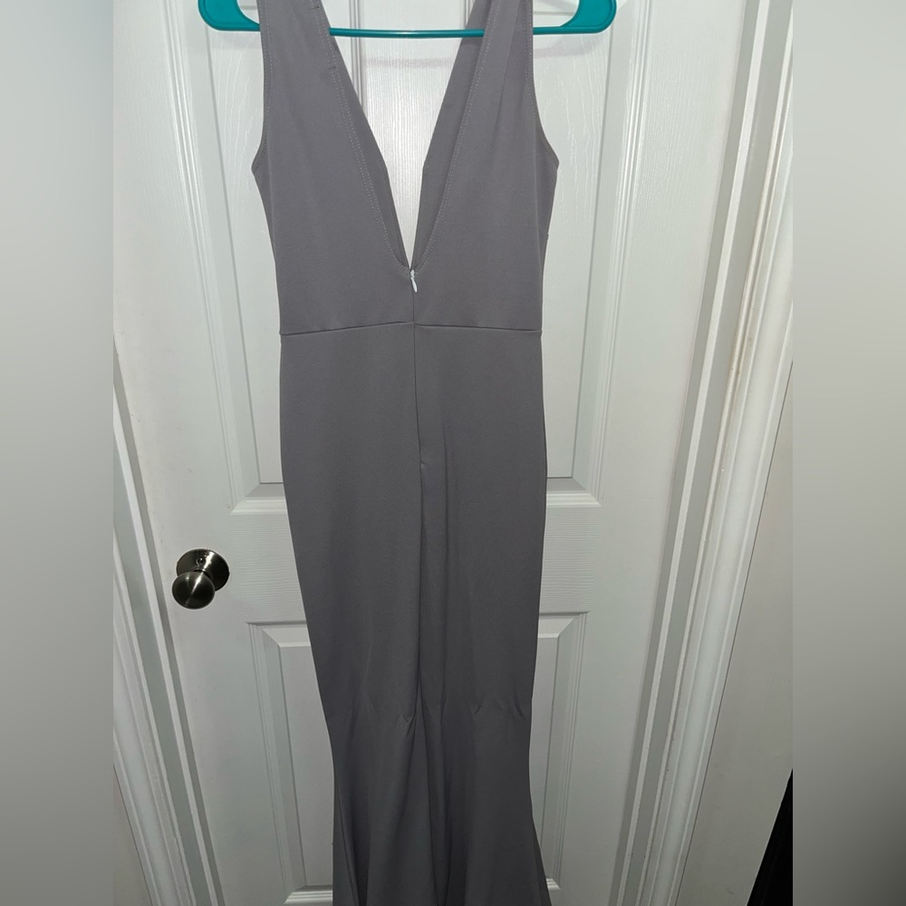 Deep V evening gown
